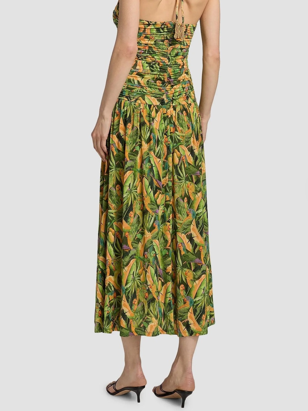 FARM Rio Green Tropical Halter-Style Maxi Dress with Yellow Accents - Picture 5 of 7